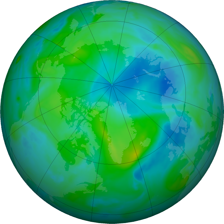 Arctic ozone map for 03 September 2023